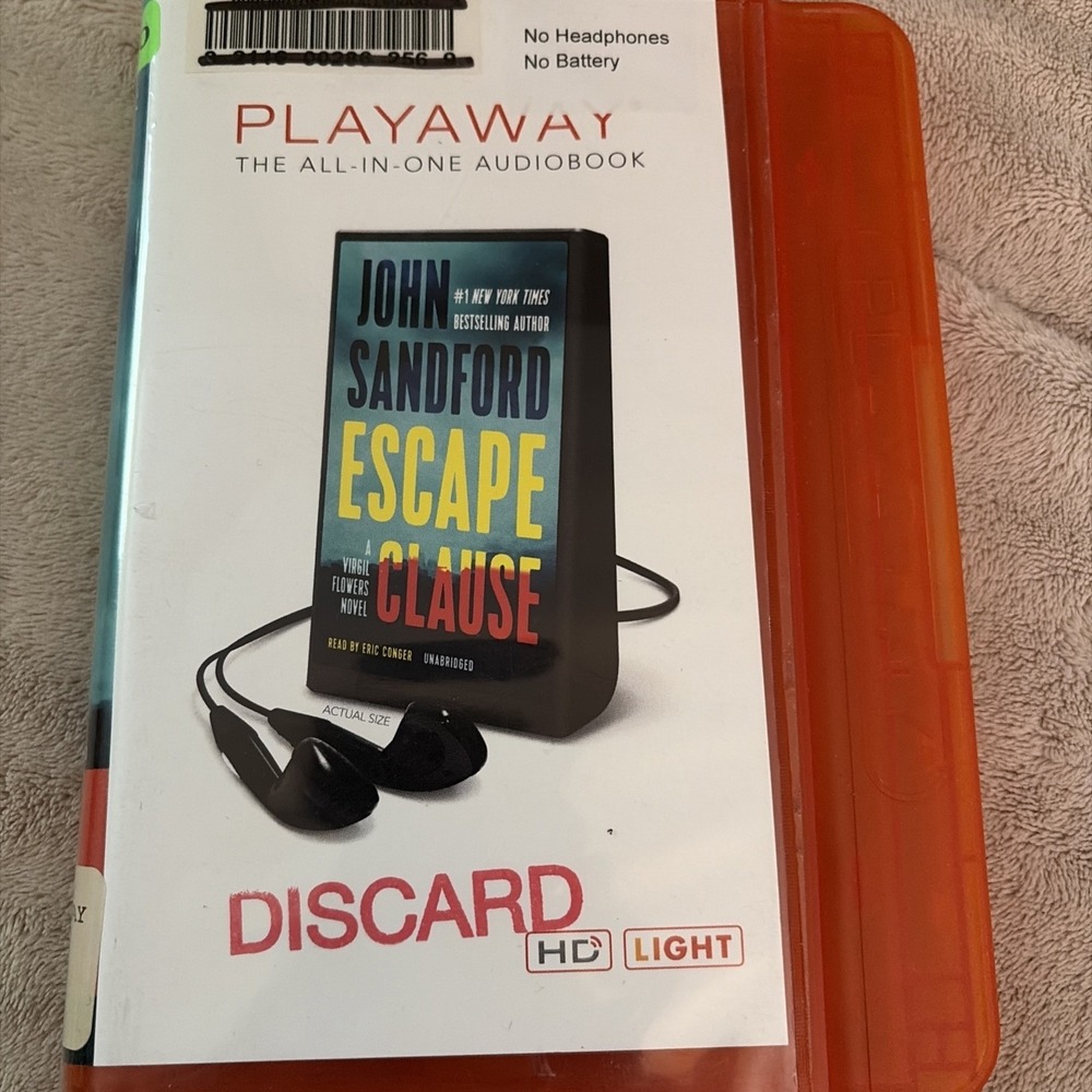 Playaway Audiobook Audio Book Ex Library - Escape Clause By John Sandford